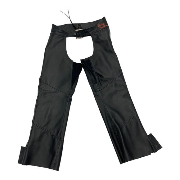 Harley Davidson Leather Chaps Women's Medium Genuine Leather HD Riding Chaps - Picture 1 of 4